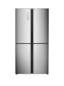 Hisense Rq689N4Ac1 91Cm Wide American Style Multi Door Fridge Freezer - Stainless Steel Look